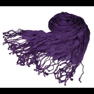 Dark Purple Viscose-Nylon Crinkle Scarf (NWOT)